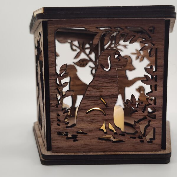 5-Sided Dog Scene Tea Light Holder