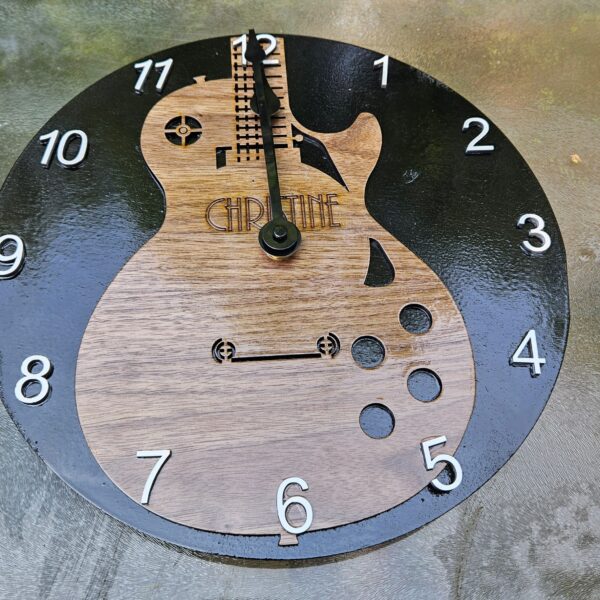 Wooden Customizable Guitar Face Wall Clock