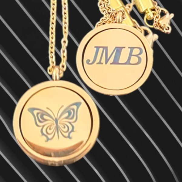 Laser Engraved Two-Sided Stainless Steel Swivel Necklace