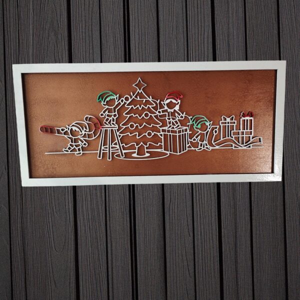 Personalized Laser Cut Holiday Plaque: Customize with Family Name, Winter Decor