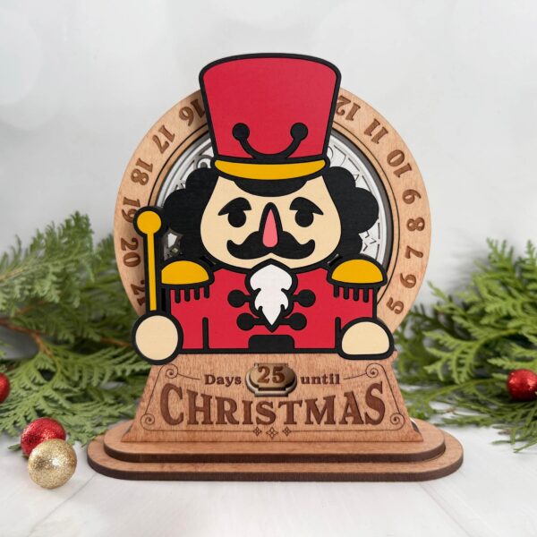 Personalized Christmas Countdown Calendar  - 25 Days to Christmas - Laser Engraved Wood Holiday Decor - 10 Designs