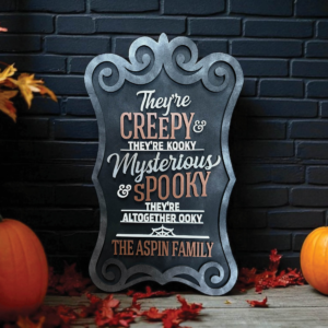 Gothic Family Halloween Sign | Spooky Wall Decor