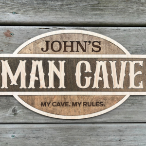 Custom Engraved Wooden Sign | Man Cave Wall Decor