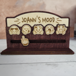 Mood Slider Sign | Wooden Desk Decor Gag Gift
