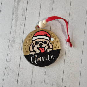 Personalized Dog Christmas Ornament | Custom Pet Name Gift